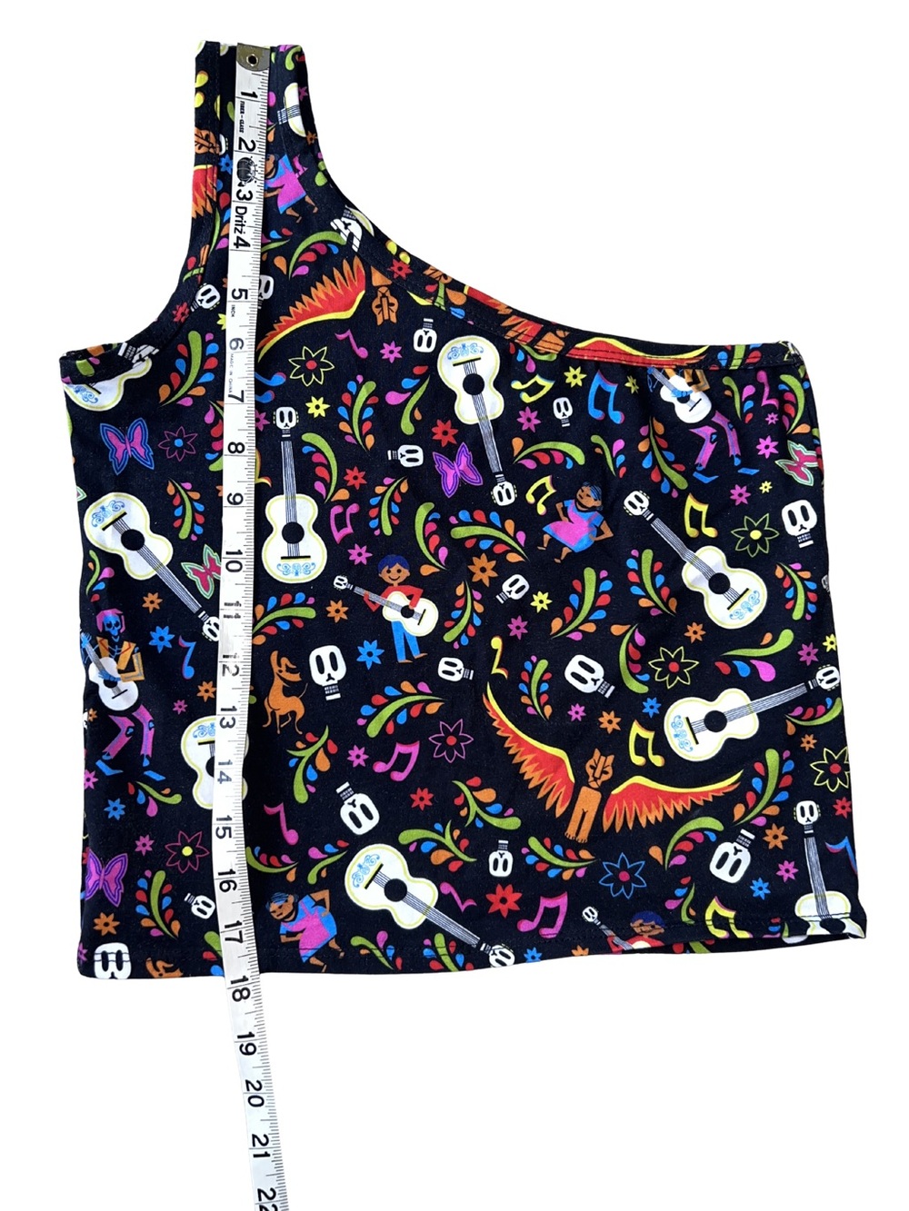 Disney Coco Print Women’s One-Shoulder Top - Wild Rich Kids NWOT - Picture 4 of 5